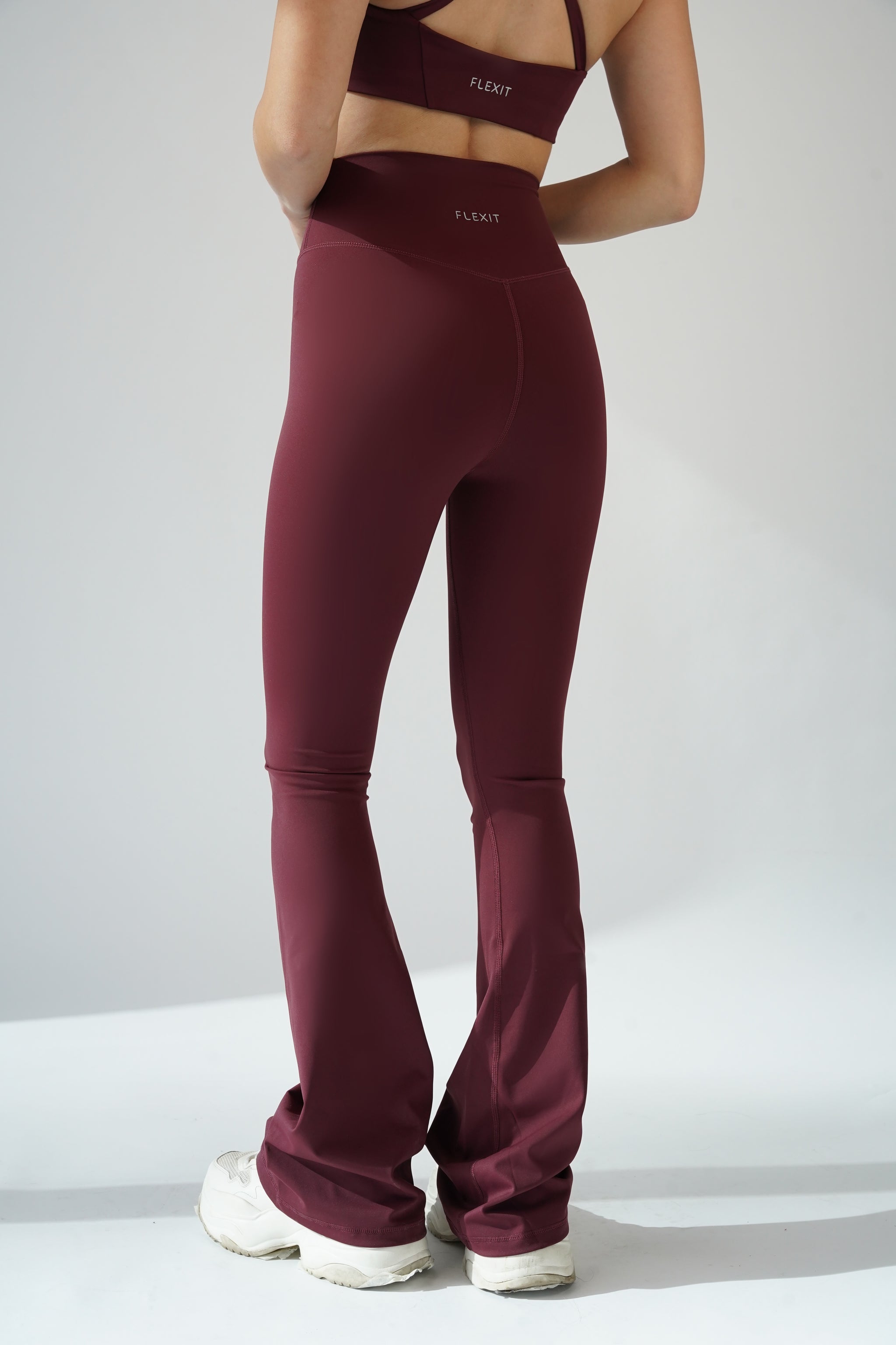 Flared&Tank top סט בורדו