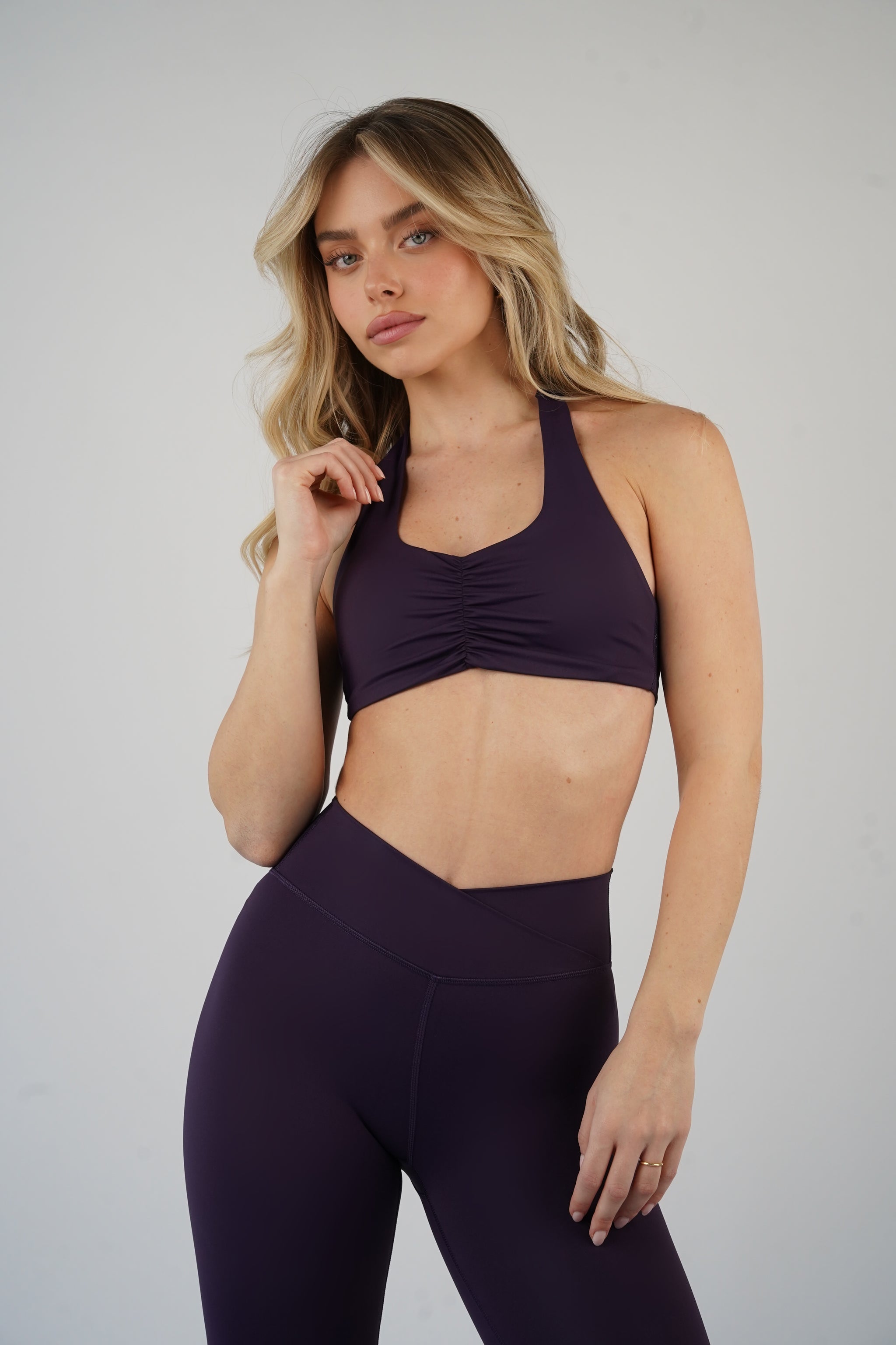 Halter scrunch טופ סגול