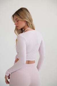 Smock עליונית קשירה ורוד