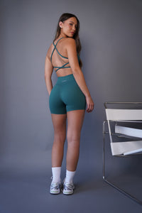 Green biker shorts