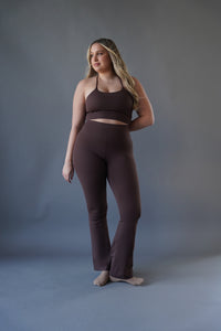 Chocolate flared leggings