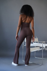 Chocolate flared leggings