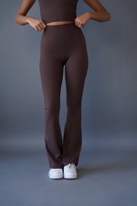 Chocolate flared leggings